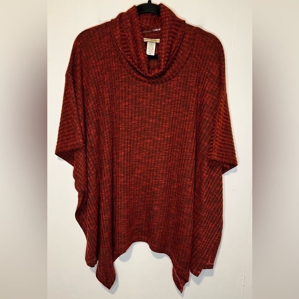 Davina Turtleneck Poncho Sweater Asymmetrical Womens P33 52725